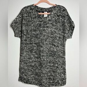Bonita Black Gray Short Sleeve Sweater Knit NWT size XL made in German